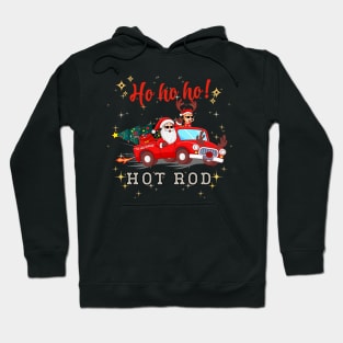 Ho Ho Ho Hot Rod Christmas Santa Reindeer Racing Truck Hoodie